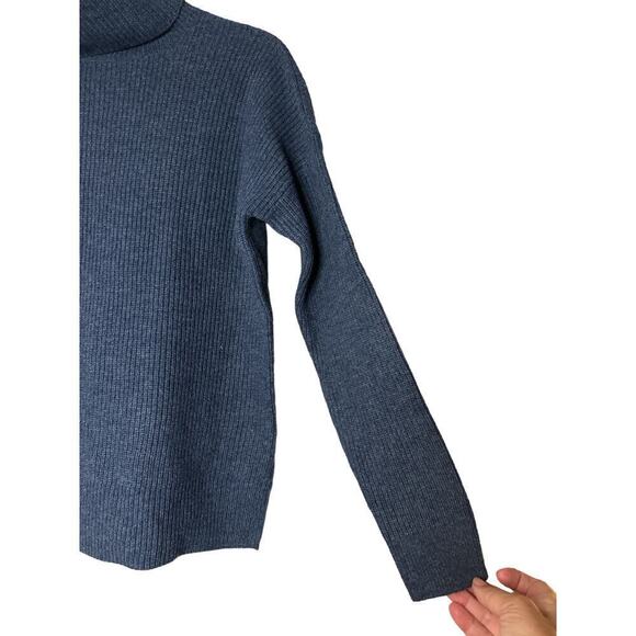 Madewell Blue Turtleneck Sweater - Picture 3 of 9